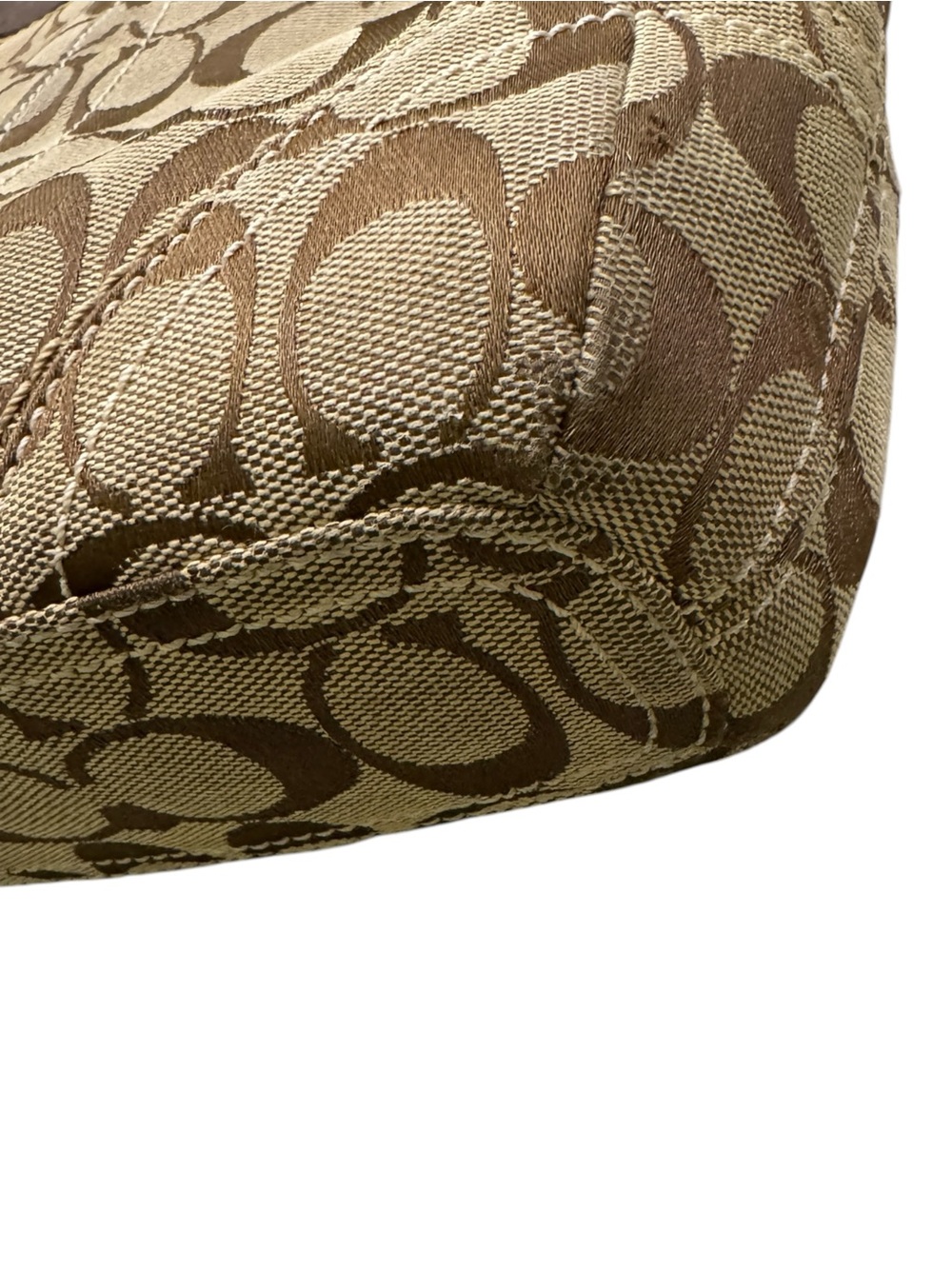 Vintage Coach Signature Crossbody Bag | Brown Jacquard Canvas & Leather Trim - Picture 13 of 16